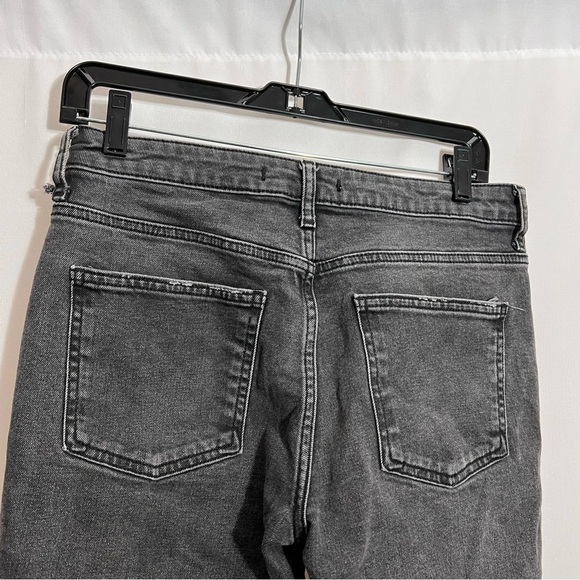 Free People Womens Clean girlfriend Straight leg Jens Size 27S Gray Raw Hem fade - Picture 5 of 14